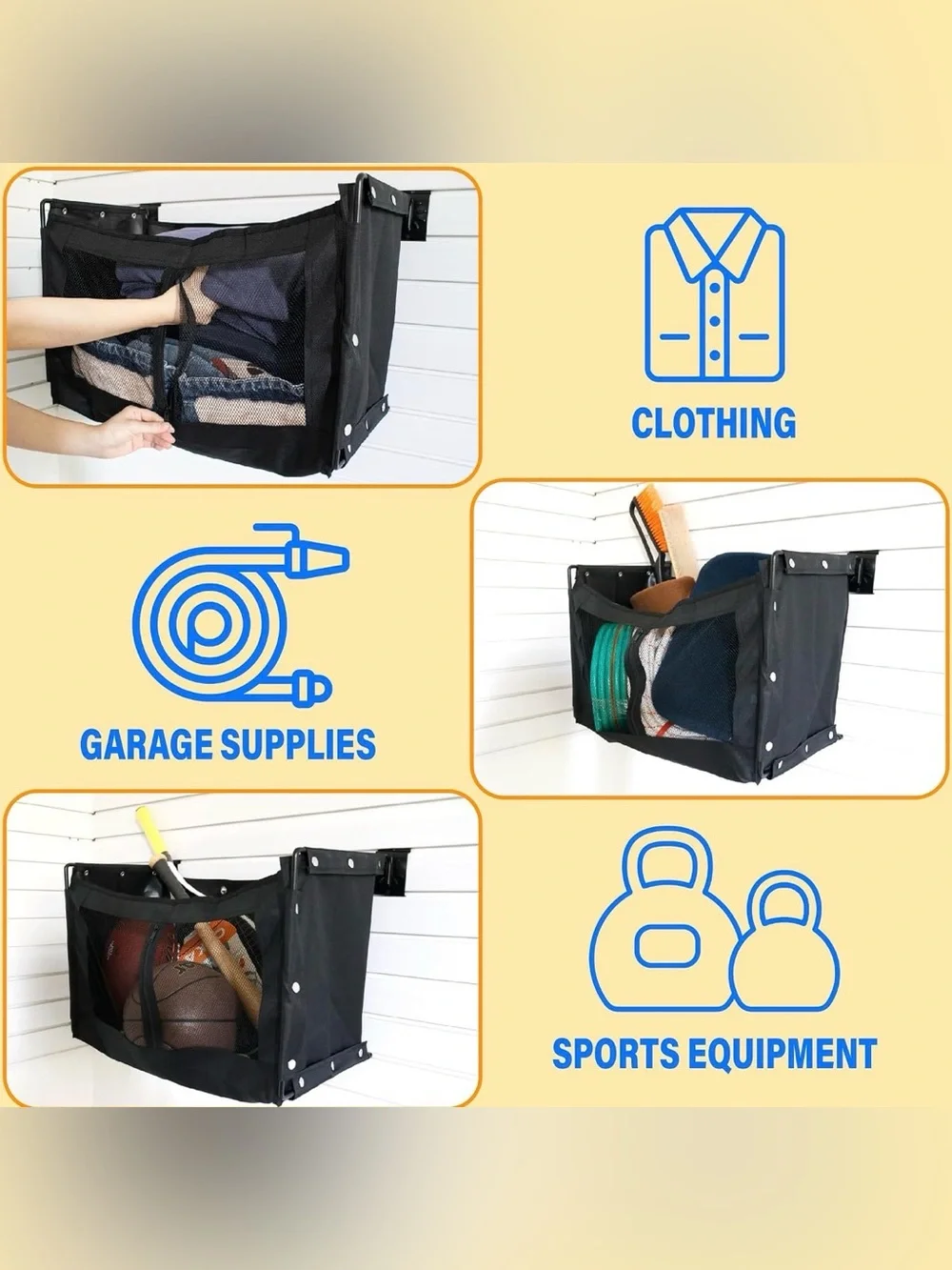 BFPeaky Large Slatwall Garage Storage Basket
